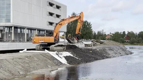 Oulu, Finland – 08/03/2023:Excavator at work Video stock 247323107