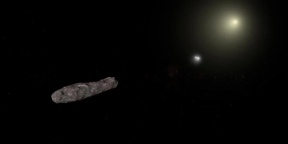 Oumuamua, interstellar object, in the outer space Illustration