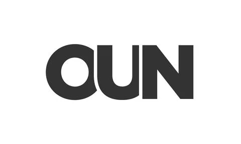 OUN logo design template with strong and modern bold text. Initial based ve.. Stock Illustration