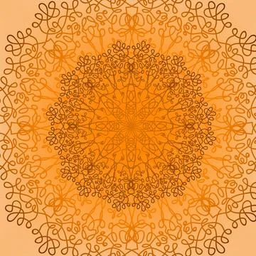 Ound Ornamental Geometric Doily Pattern Circle Lace Ornament, Round Orname... Stock Photos
