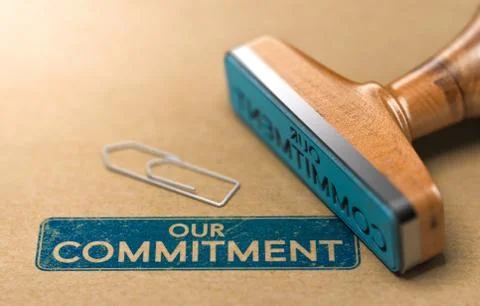 Our Commitment, Rubber Stamp Concept 스톡 일러스트