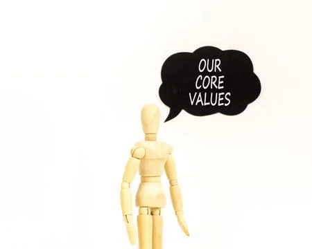 Our core values symbol. Concept words Our core values on beautiful black sp.. 库存照片