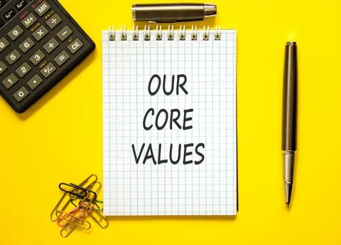 Our core values symbol. Concept words Our core values on beautiful white no.. Stock Photos