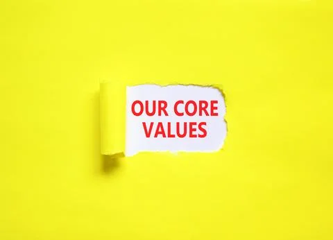 Our core values words symbol. Concept words Our core values on beautiful wh.. Stock Photos