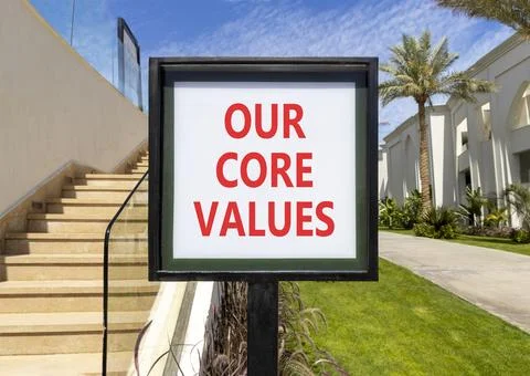 Our core values words symbol. Concept words Our core values on beautiful wh.. 스톡 사진