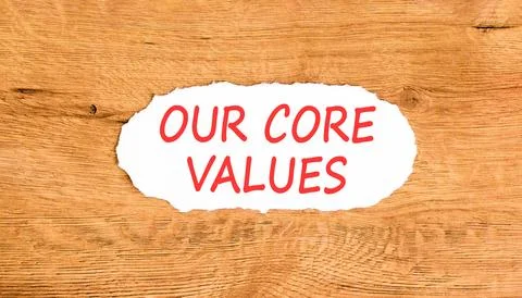 Our core values words symbol. Concept words Our core values on beautiful wh.. Stockfoto's