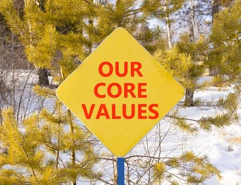 Our core values words symbol. Concept words Our core values on beautiful ye.. 库存照片