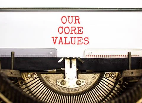 Our core values words symbol. Concept words Our core values typed on beauti.. Stock Photos