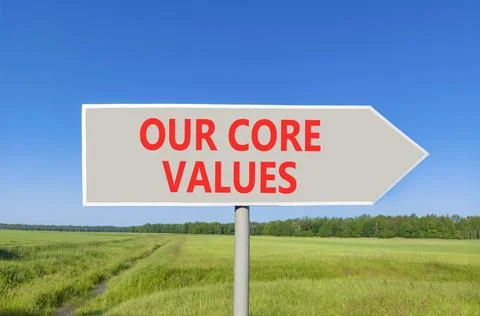 Our core values words symbol. Concept words Our core values on beautiful gr.. Stockfoto's