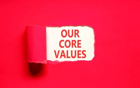 Our core values words symbol. Concept words Our core values on beautiful wh.. Stock Photos