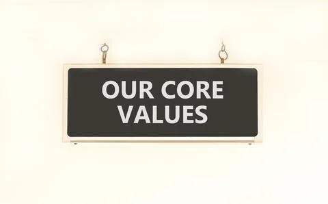 Our core values words symbol. Concept words Our core values on beautiful bl.. Stock Photos