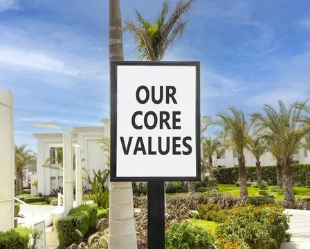 Our core values words symbol. Concept words Our core values on beautiful wh.. Stockfoto's