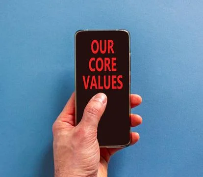 Our core values words symbol. Concept words Our core values on beautiful ph.. Stock Photos