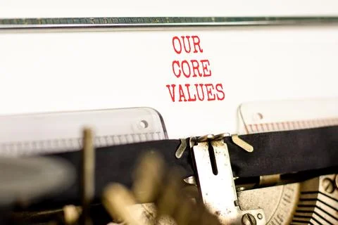 Our core values words symbol. Concept words Our core values typed on beauti.. Stock Photos