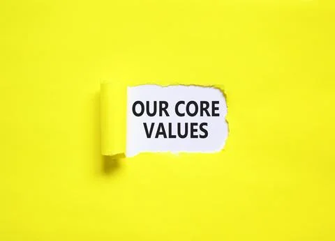 Our core values words symbol. Concept words Our core values on beautiful wh.. Stock Photos