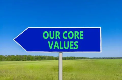 Our core values words symbol. Concept words Our core values on beautiful bl.. 库存照片