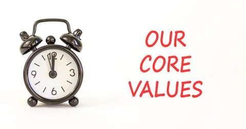 Our core values words symbol. Concept words Our core values on beautiful whit 写真素材