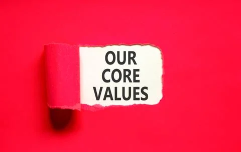 Our core values words symbol. Concept words Our core values on beautiful wh.. Stock Photos