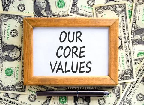 Our core values words symbol. Concept words Our core values on beautiful fr.. 写真素材
