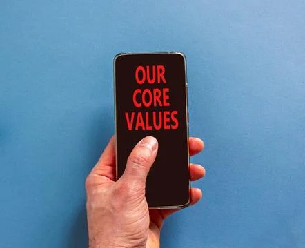 Our core values words symbol. Concept words Our core values on beautiful ph.. Stock Photos