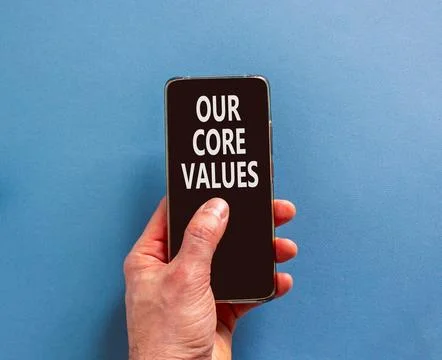 Our core values words symbol. Concept words Our core values on beautiful ph.. Stock Photos