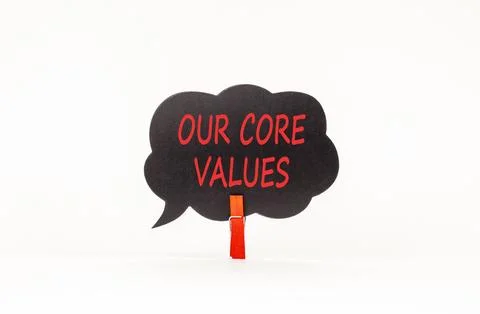 Our core values words symbol. Concept words Our core values on beautiful bl.. Foto stock