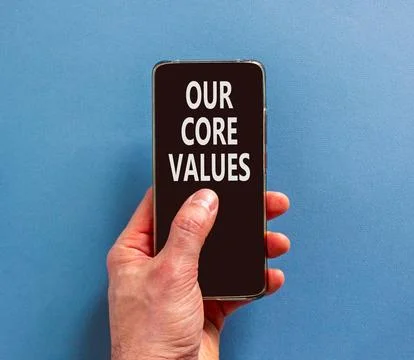 Our core values words symbol. Concept words Our core values on beautiful ph.. Stock Photos