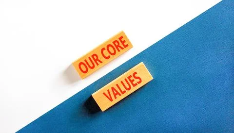 Our core values words symbol. Concept words Our core values on beautiful wo.. Foto stock