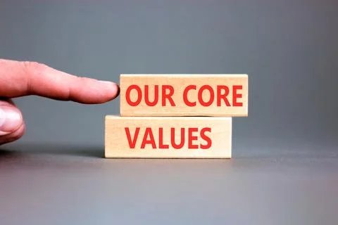 Our core values words symbol. Concept words Our core values on beautiful wo.. Foto stock