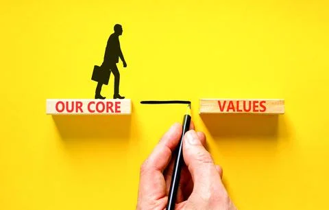 Our core values words symbol. Concept words Our core values on beautiful wo.. 库存照片