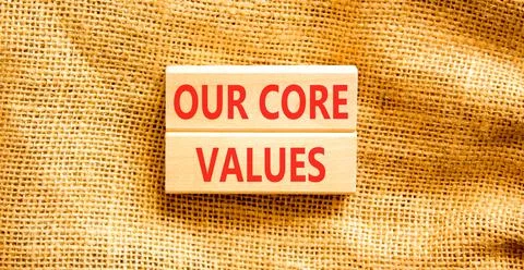 Our core values words symbol. Concept words Our core values on beautiful wo.. Foto stock