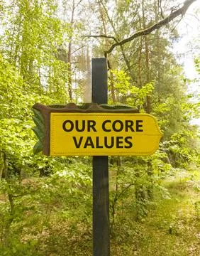 Our core values words symbol. Concept words Our core values on beautiful ye.. Stock Photos