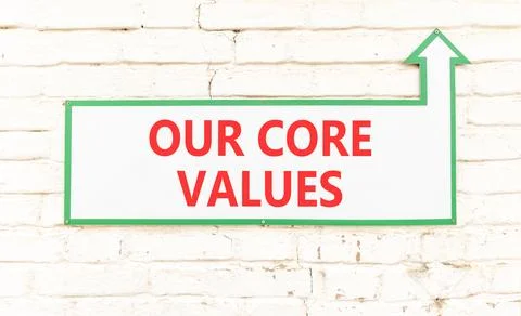 Our core values words symbol. Concept words Our core values on beautiful wh.. Stock Photos