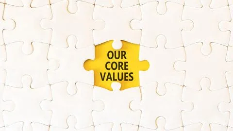 Our core values words symbol. Concept words Our core values on beautiful ye.. Stock Photos