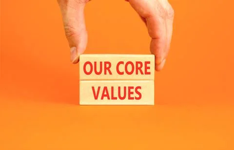Our core values words symbol. Concept words Our core values on beautiful wo.. Foto stock