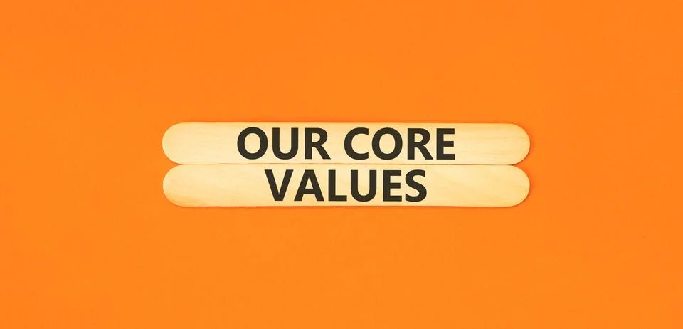 Our core values words symbol. Concept words Our core values on beautiful wo.. Stock Photos