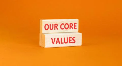 Our core values words symbol. Concept words Our core values on beautiful wo.. Stockfoto's