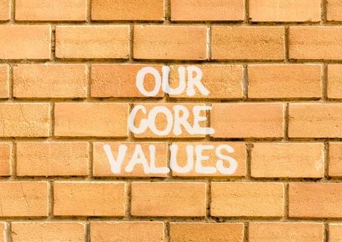 Our core values words symbol. Concept words Our core values on beautiful br.. Stock Photos