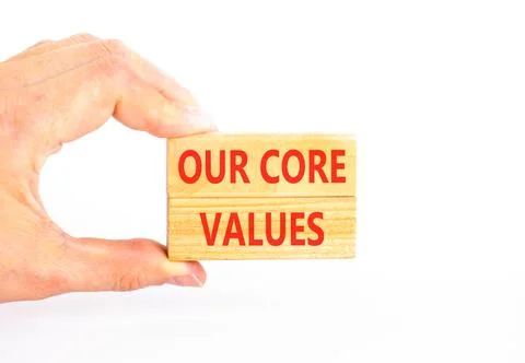 Our core values words symbol. Concept words Our core values on beautiful wo.. Foto stock