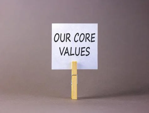 Our core values words symbol. Concept words Our core values on beautiful wh.. Stock Photos
