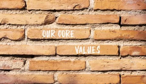 Our core values words symbol. Concept words Our core values on beautiful br.. 库存照片