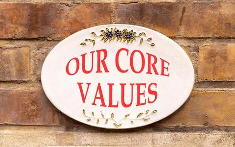 Our core values words symbol. Concept words Our core values on beautiful wh.. 库存照片