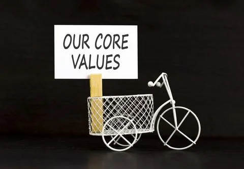 Our core values words symbol. Concept words Our core values on beautiful wh.. 库存照片