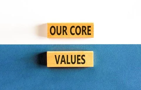 Our core values words symbol. Concept words Our core values on beautiful wo.. Stockfoto's