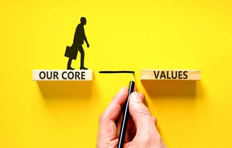 Our core values words symbol. Concept words Our core values on beautiful wo.. Stock Photos