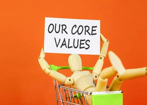 Our core values words symbol. Concept words Our core values on beautiful wh.. Stock Photos
