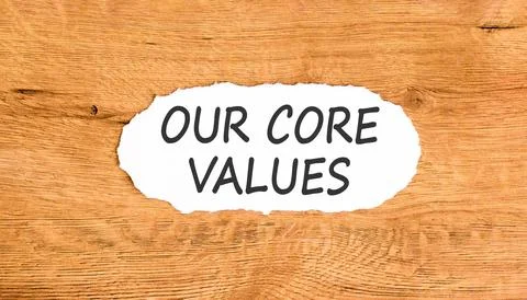 Our core values words symbol. Concept words Our core values on beautiful wh.. Stock Photos