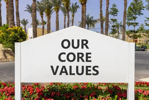Our core values words symbol. Concept words Our core values on beautiful wh.. Stock Photos