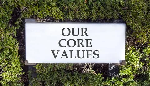 Our core values words symbol. Concept words Our core values on beautiful wh.. Stock Photos