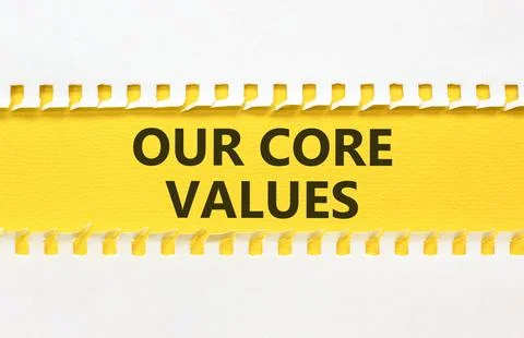 Our core values words symbol. Concept words Our core values on beautiful ye.. Stock Photos